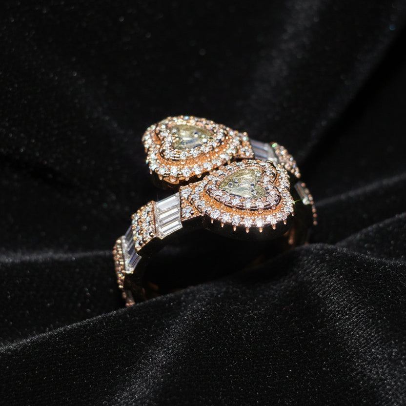 Moissanite 2.60 ctw Cuff Heart Ring