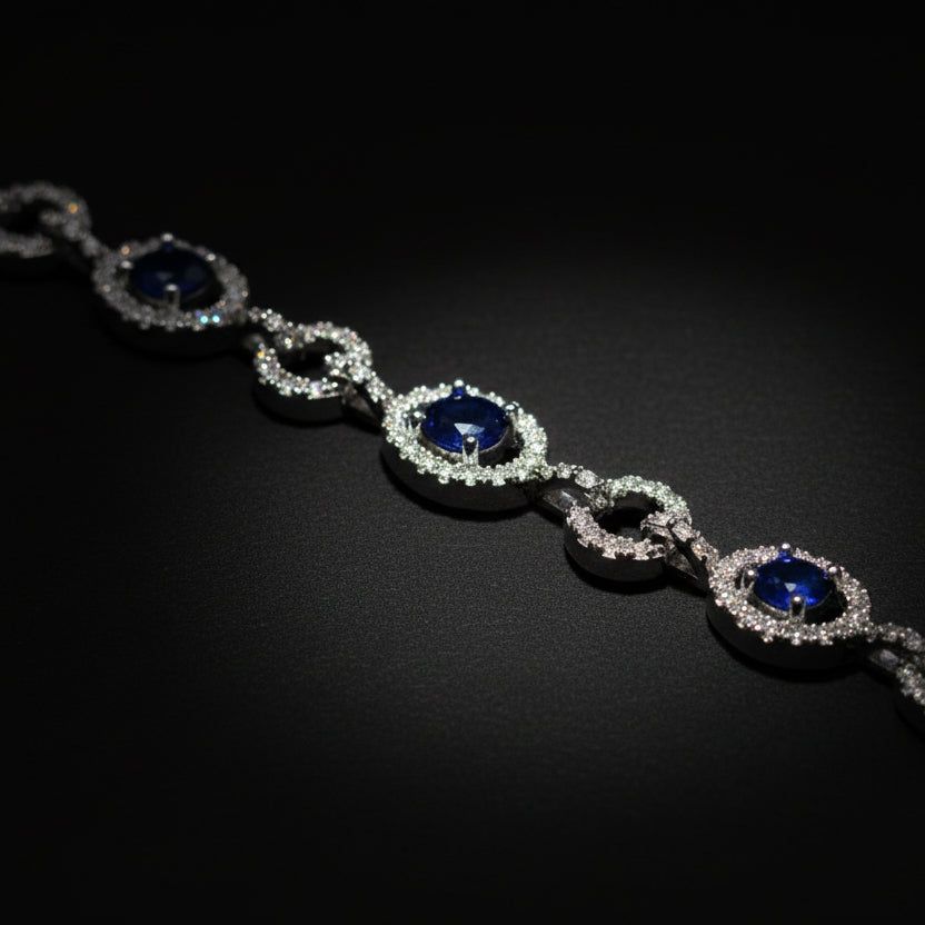 Lab 1.54 ctw Oval Shaped Bracelet
