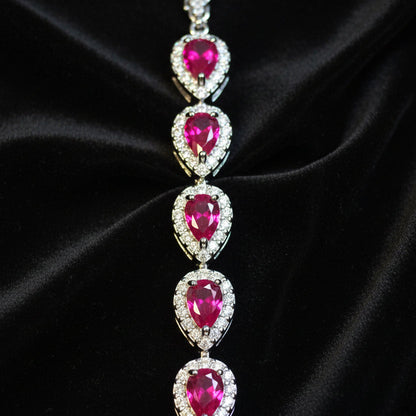 Lab 1.43 ctw Teardrop Tennis Bracelet