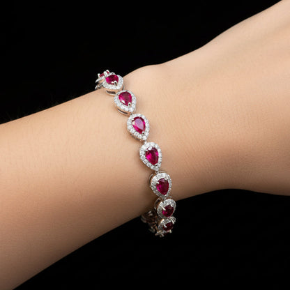 Lab 1.43 ctw Teardrop Tennis Bracelet