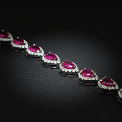 Lab 1.43 ctw Teardrop Tennis Bracelet