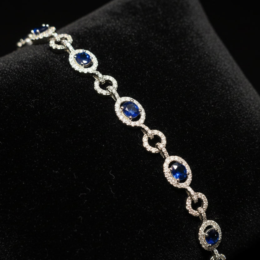 Lab 1.54 ctw Oval Shaped Bracelet