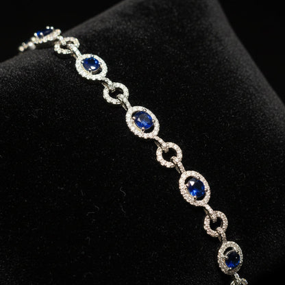 Lab 1.54 ctw Oval Shaped Bracelet