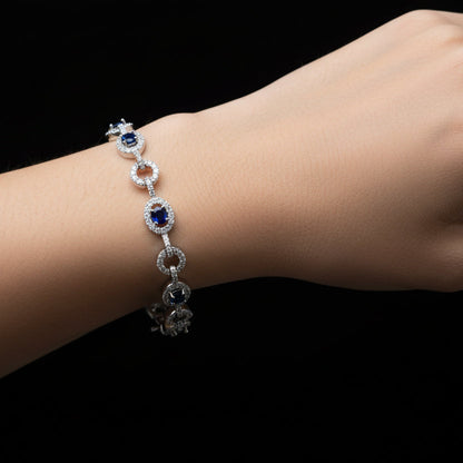 Lab 1.54 ctw Oval Shaped Bracelet