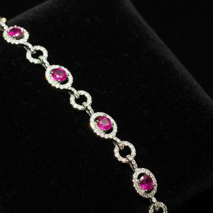 Lab 1.54 ctw Oval Shaped Bracelet