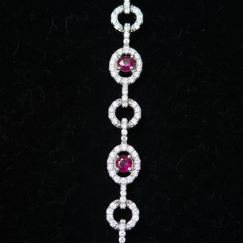 Lab 1.54 ctw Oval Shaped Bracelet
