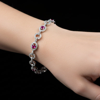 Lab 1.54 ctw Oval Shaped Bracelet